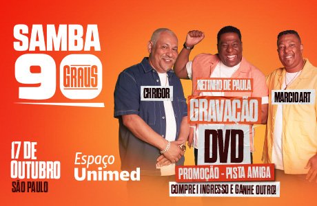 Gravao do DVD Samba 90 Graus com Chrigor, Netinho de Paula e Marcio Art