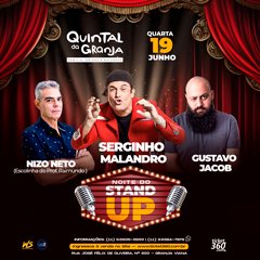Noite do Stand Up Comedy com Serginho Malandro, Nizo Neto e Gustavo Jacob