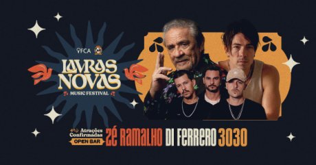 Lavras Novas Music Festival com Zé Ramalho, Di Ferrero e 3030 em Lavras Novas