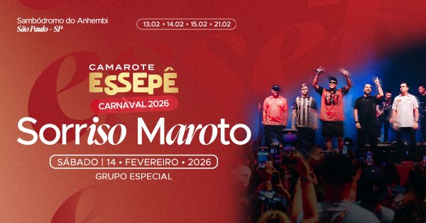 Camarote Essep 2026 Desfile Grupo Especial Sbado com Sorriso Maroto